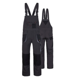 Prowork radne hlače s naramenicama - sive